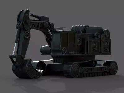 excavator 3D model - PBR and Textured