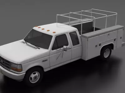 F-Series F-350 DRW SuperCab Service Utility Truck 1992 Low-poly 3D model