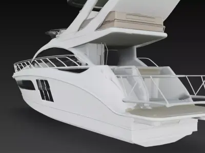 Modern Luxury Flybridge Yacht 3D Model Motor Cabin Cruiser 3D print model