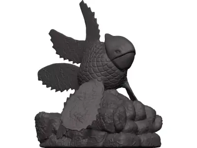Goldfish statue of bird 3D model