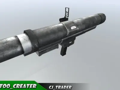 Rocket launcher military low poly 3d model Low-poly 3D model
