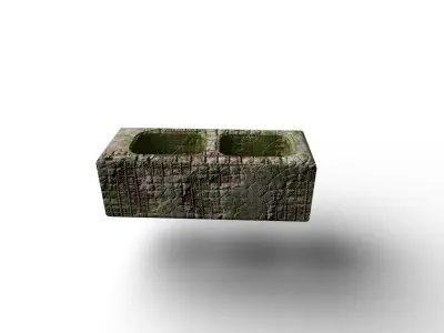 Concrete block old Free low-poly 3D model