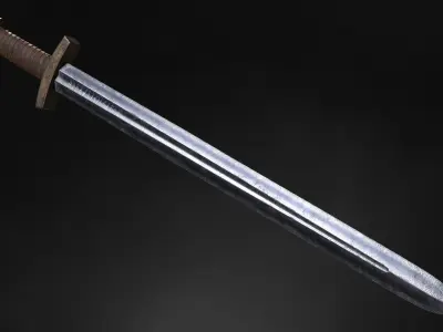 Medieval Viking Sword AAA Short Battle Sword Low-poly 3D model