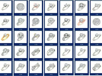 Engagement Rings 15 cad files part 01 3D print model