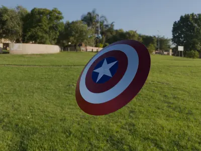 Captain America Shield  Stylized 3D Model  Game Ready Prop Low-poly 3D model
