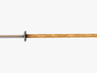 Wooden Ninjato Low-poly 3D model