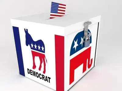 ballot box USA  Low-poly 3D model