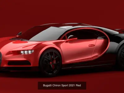 Realistic Bugatti Chiron Sport 2021 Collection  3D Model Pack
