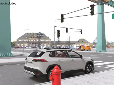 Urban Suspended Monorail and Highway  purchase 3D model