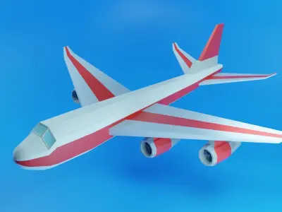 Airplane  Low-poly 3D model purchase