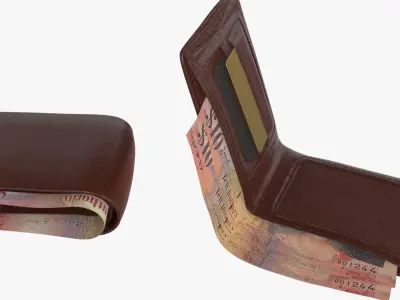 Cayman Islands British 10 Dollar Wallet Money Purse 3D model