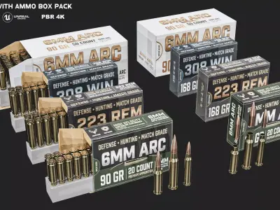 ARC Ammo With Ammo Box Pack Low-poly 3D model