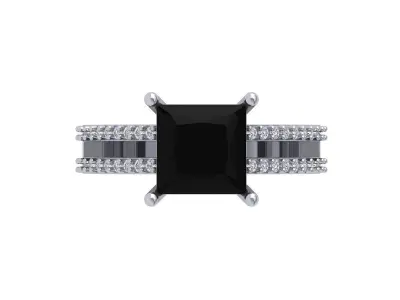 Solitaire Princess Ring 3D print model shop