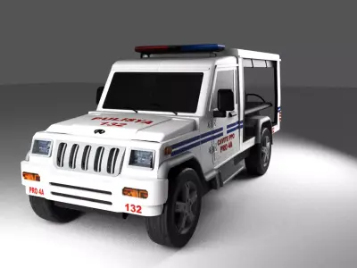 Low Poly Police Patrol Car Low-poly 3D model