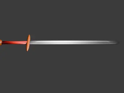 Stylized Fantasy Sword Game-Ready Low Poly 3D model