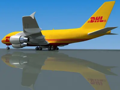 DHL Textured Airbus 3D model