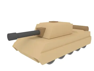 Wooden war toys machines Low-poly 3D model