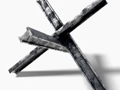 Military Barricade PBR Low-poly 3D model