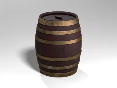 Wood Barrel  Low-poly 3D model purchase