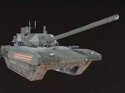 Gray Steel Battle Tank 3D Model Low-poly 3D model