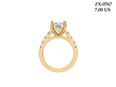 Solitaire Engagement Ring 3D print model 4