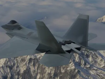 F22 5TH GEN FIGHTER JET 3D model