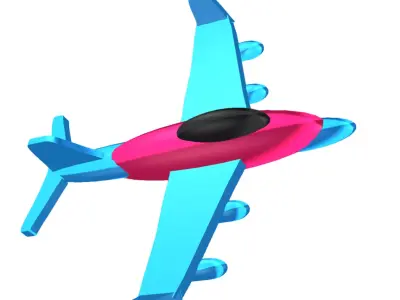 Cartoon plane 3D model order