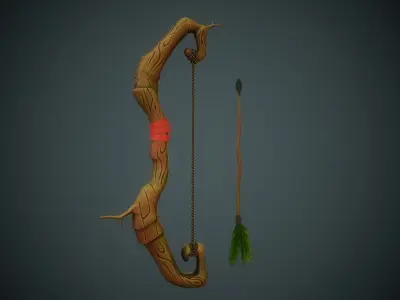 Stylized  Bow Low-poly 3D model