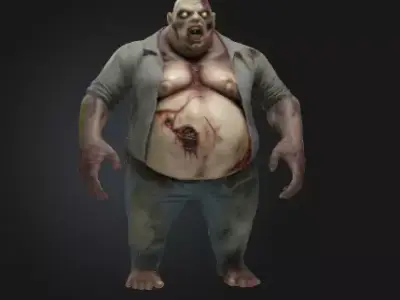 Undead Zombie 3D Model Realistic Horror Figure Free 3D print model get