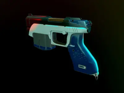 Pistol01 Middle poly 3D model