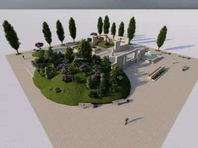 park-public park-Private Park Landscape 3D model purchase