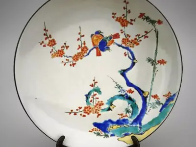KAKIEMON japanese plate with birds 3D model