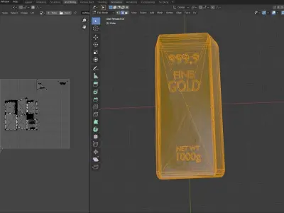 Gold Brick Low-Poly 3D Model Gold Bar Free low-poly 3D model