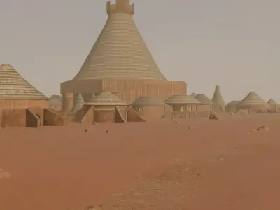 Desert Village Landscape 3D model purchase