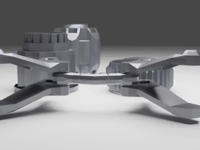 3D Lowpoly Hard surface parts Low-poly 3D model