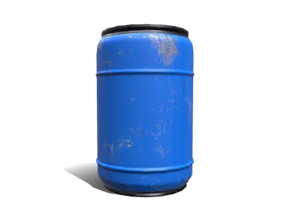 Plastic Barrel Low-poly PBR Free low-poly 3D model