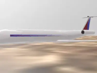 Fictional Twin Rear Engine JetlinerMD-80 Inspired series 3D model