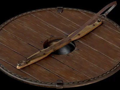 Viking Shield Low-poly 3D model 29