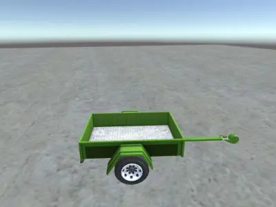 LowPolyTrailers different colored trailers in environment Low-poly 3D model