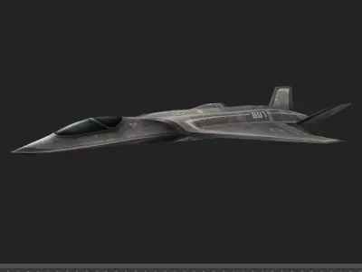 F-X  NGAD concept aircraft painted game model Low-poly 3D model Low-poly 3D model