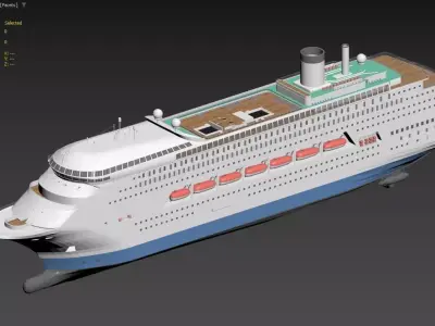 Modern Cruise Ship 300m Ocean Liner 3D model  3D model
