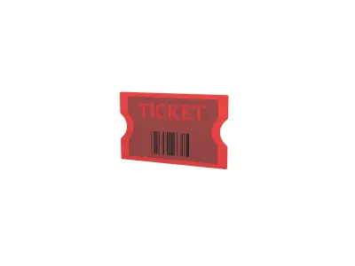 Cartoon Ticket v1 002 Low-poly 3D model