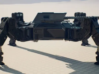 Quad Mech Rigged Low-poly 3D model