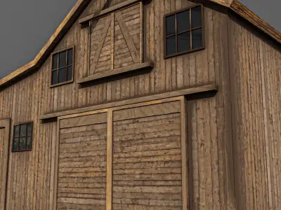 Western stable Low-poly 3D model