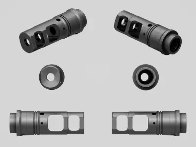 SFMB-338 SOCOM Muzzle Brake Suppressor Adapter Low-poly 3D model purchase