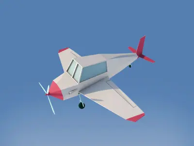 Cartoon Low Poly Plane Free low-poly 3D model