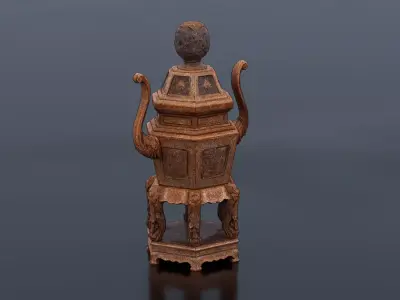 Ancient Chinese Incense Burner Low-poly 3D model