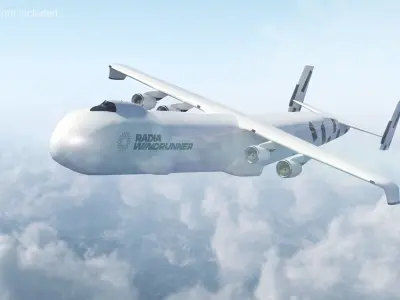 Radia Windrunner Cargo Airplane Rigged 3D model