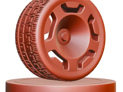 Realistic Car Wheel 3D Model - 4K Textures Realistic 3D model Low-poly 3D model