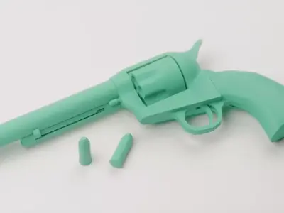 Lowpoly Colt Single Action Army 45 Revolver Low-poly 3D model